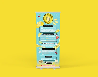 Lemonade vendor menu and banner design by Jessica Trimm.